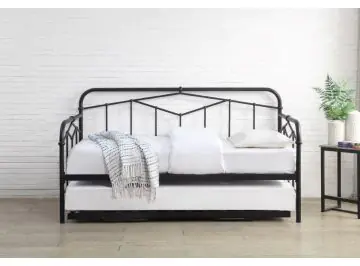 axton black metal day guest bed