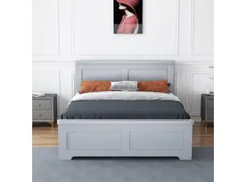 conway grey solid wooden bed frame