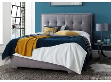 Kaydian Falstone Grey Ottoman Fabric Bed Frame. Luxury Fabric Bedstead