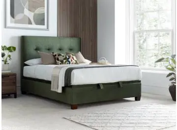 luxury walkworth green upholstered bed frame