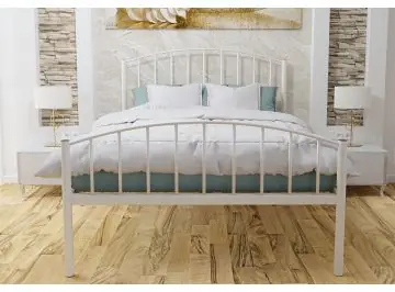 jessalina ivory wrought iron reinforced metal bed