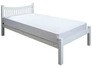 Crowther Beds Jordan White Solid Wooden Bed Frame With Low Foot End.
Fantastic Chunky Modern White Double Bedstead.