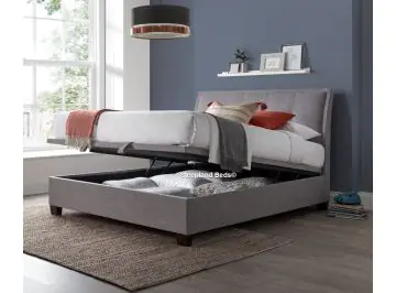 Luxury Kaydian Beds Accent Grey Fabric Ottoman Bed Frame