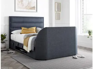 Kirkby Slate Fabric Tv Ottoman Bed Frame - By Kaydian Design.