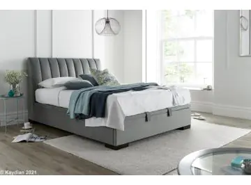 lanchester upholstered elephant grey ottoman bed by Kaydian.