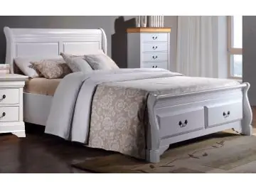 Lobella White Wooden Bed Frame
