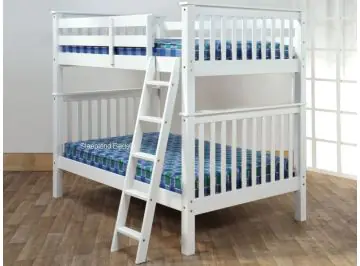Malvern 4ft Small Double Bunk Bed - White - Double On Top And Lower Bunk