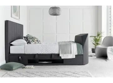 medburn luxury slate fabric tv ottoman bed frame
