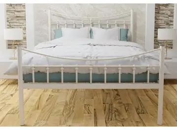 Mikana Ivory Double Metal Bed Frame