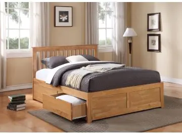 pentre solid wooden oak 2 drawer bed frame