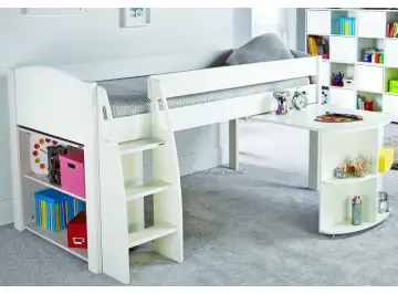 uno s8 white midsaleeper bed by stompa
