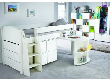stompa uno s3 white mid sleeper cabin bed