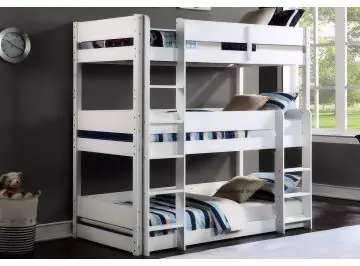 Sleepland Beds White Treble Bunk Bed